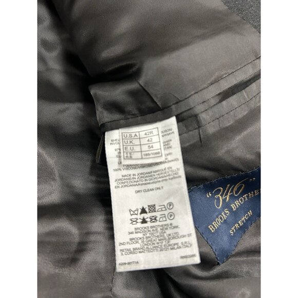 Brooks Brothers Blazer Men 42R Gray 346 Stretch Wool Regular Fit Sport Jacket - Picture 9 of 10